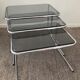 Series Of 3 pull-out tables "Harrow" for Meurop of the 70s