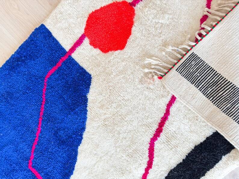 Tapis bérbere tissé en laine naturelle 100cmx200cm