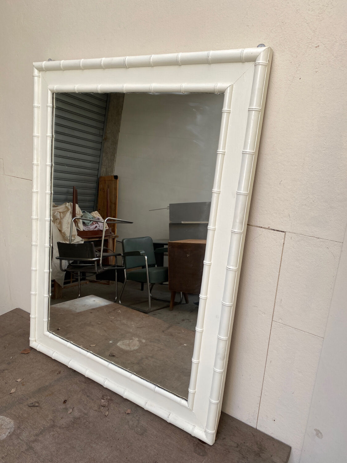 Wooden and bamboo mirror