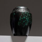 Art deco glazed pottery vase, cab primavera, 1930s