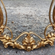 Large golden mirror baroque rocaille spirit, vintage 56x99cm