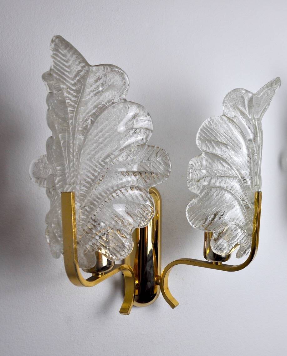 “Leaves” wall lamp by Carl Fagerlund, Murano glass, Germany, 1970