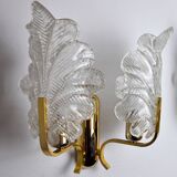 “Leaves” wall lamp by Carl Fagerlund, Murano glass, Germany, 1970