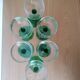 6 verres à vin d'Alsace pied vert