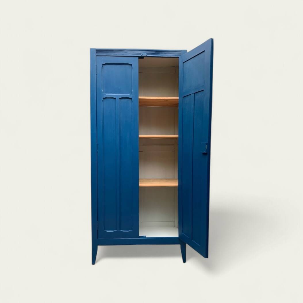 1940s Parisian blue paneled wardrobe