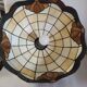 Tiffany-style stained glass pendant, vintage Honsel Germany