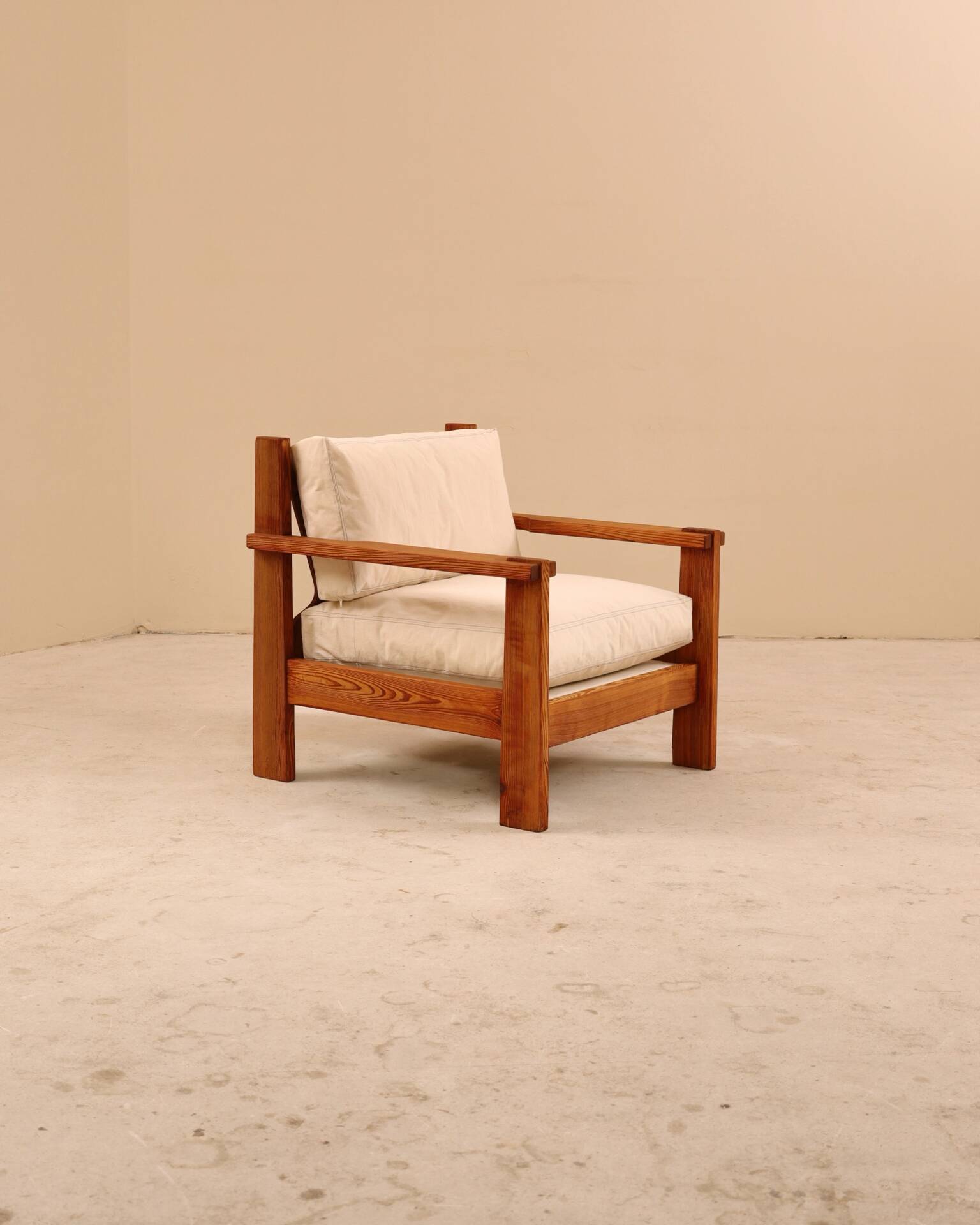 Pine armchair, 1970s
