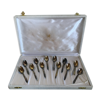 Service mocha spoons silver metal