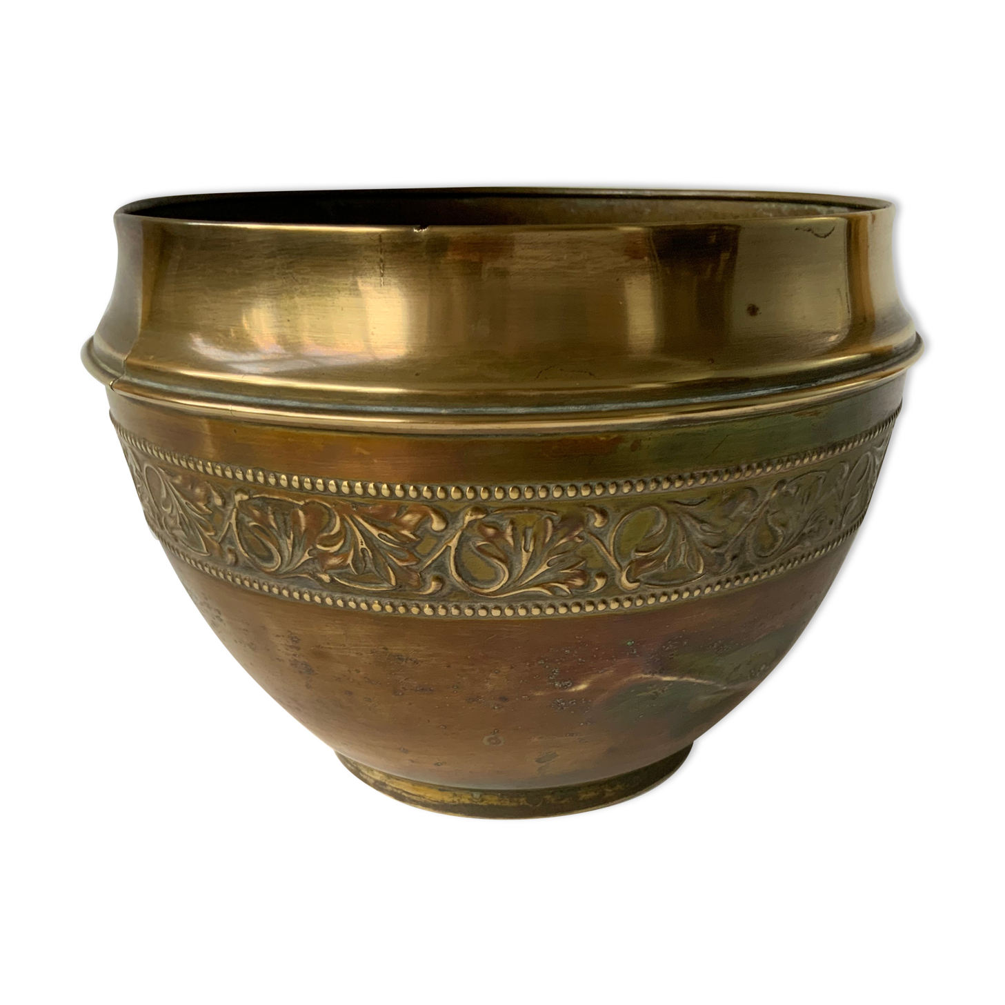 Cache pot en laiton vintage