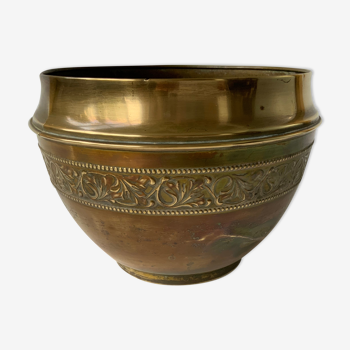 Vintage brass pot cover