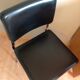 Chair in faux black leather and chrome metal / vintage 60-70s