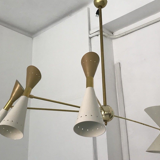 Pendant light 8 lights brass white and golden