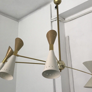 Pendant light 8 lights brass white and golden