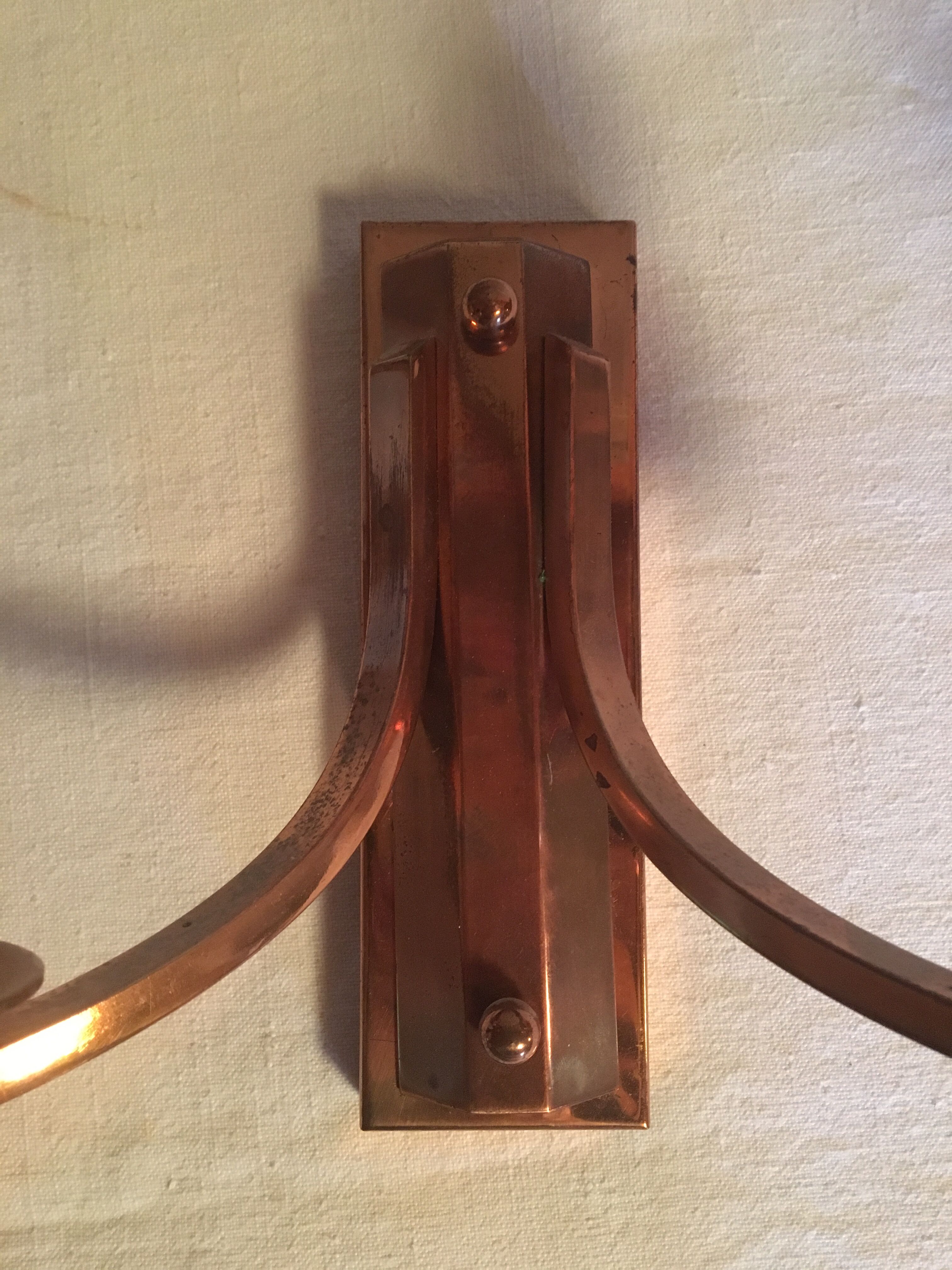 Pair of vintage copper appliques