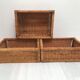 Rattan wicker storage cabinet with 3 vintage drawers