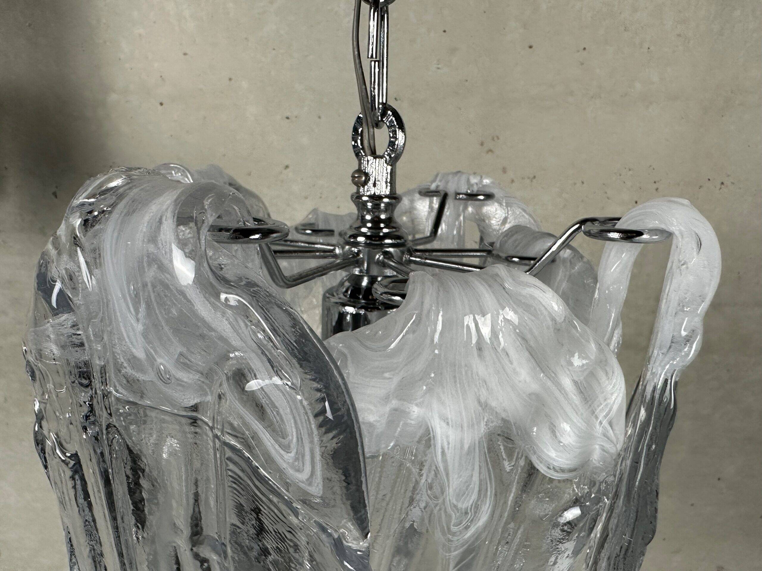 2x vintage Mazzega 'melting glass' chandeliers – Murano