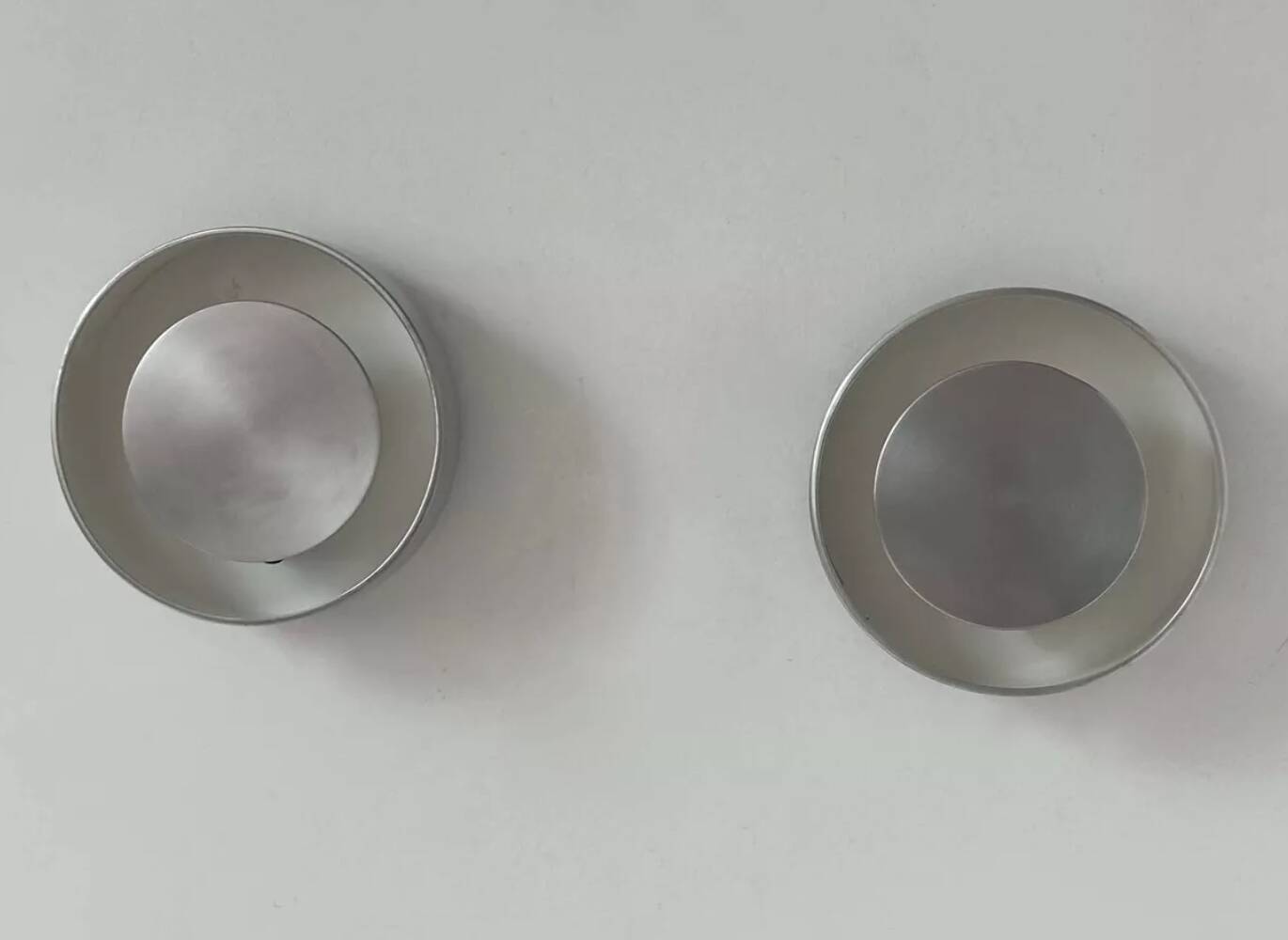 Pair of vintage wall lights, brushed metal, France 1970