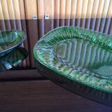 Rectangular serving dish and a tempered glass ravier Vereco 70s