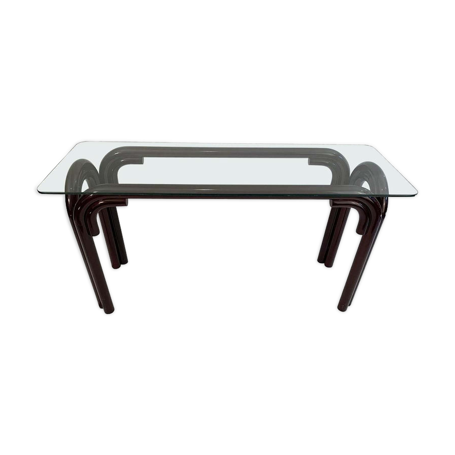 Vintage black/red wood console