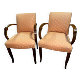 Pair of Art Deco bridge armchairs - horseshoe seat - 1930s