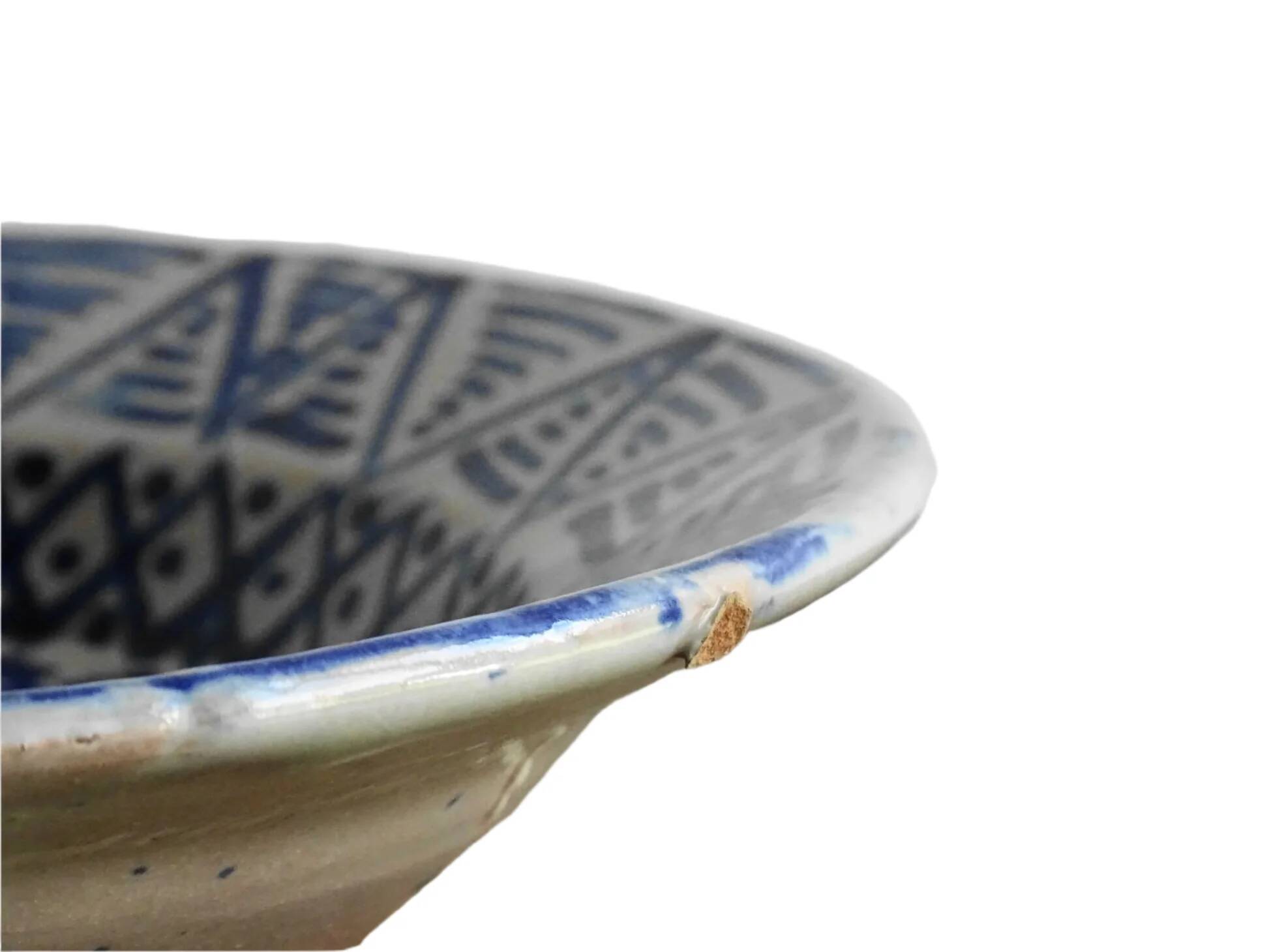 Bol Fajalauza espagnol bleu antique à grenade