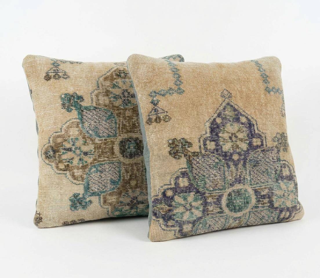 Set of 2 vintage Turkish cushion covers 51x51 cm