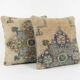 Set of 2 vintage Turkish cushion covers 51x51 cm