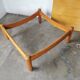Square coffee table in solid blond wood 80s