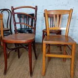 Set of 8 mismatched vintage bistro chairs