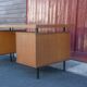Wood desk and black metal structure with melamine top, Charron Edition, large office 2 boxes