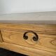 Table basse vintage en bois (chêne massif) et marbre