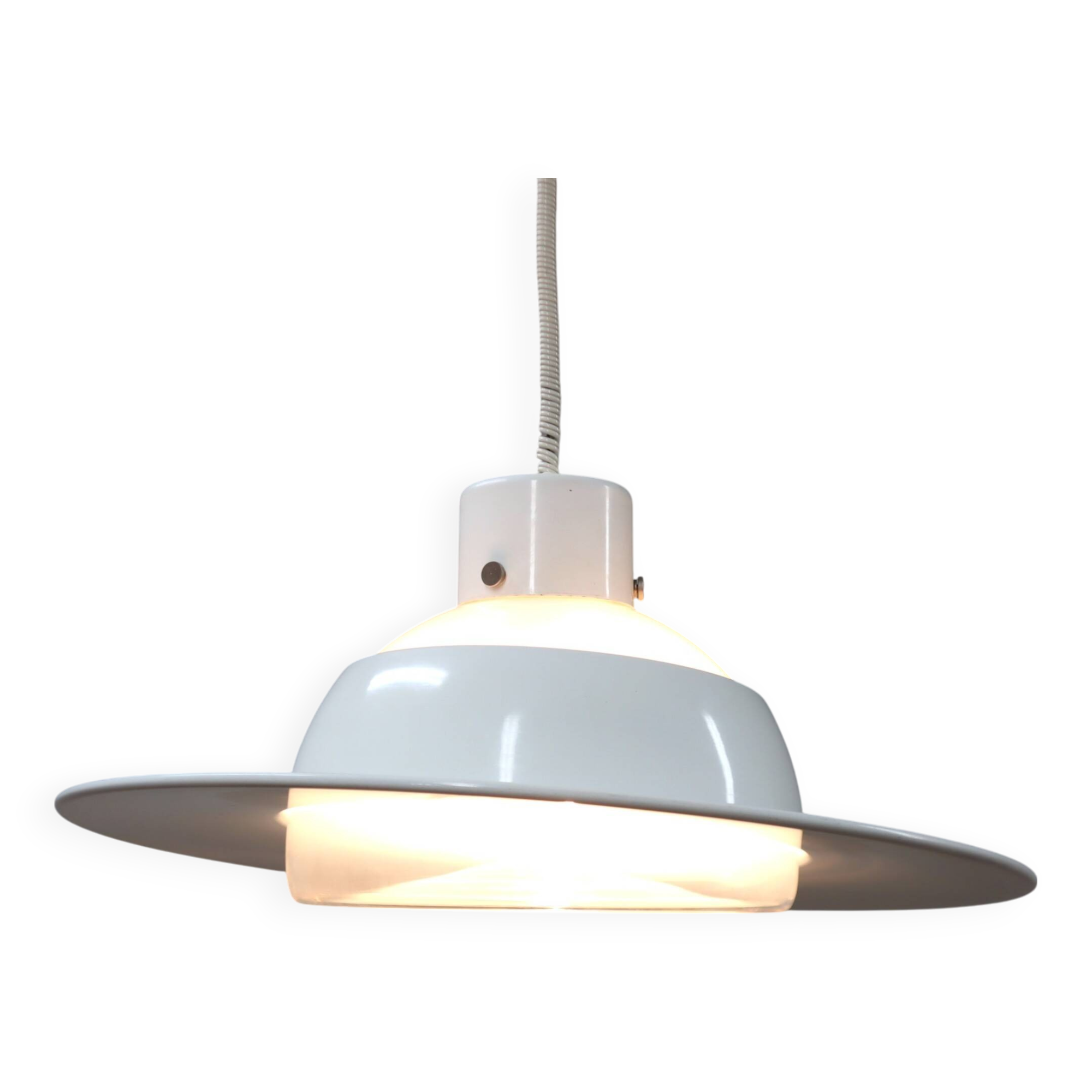 Space Age VeLuce Murano hanging disc lamp 1960s, set of 4