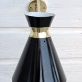 Adjustable stem wall lamp with ball head, diabolo lampshade