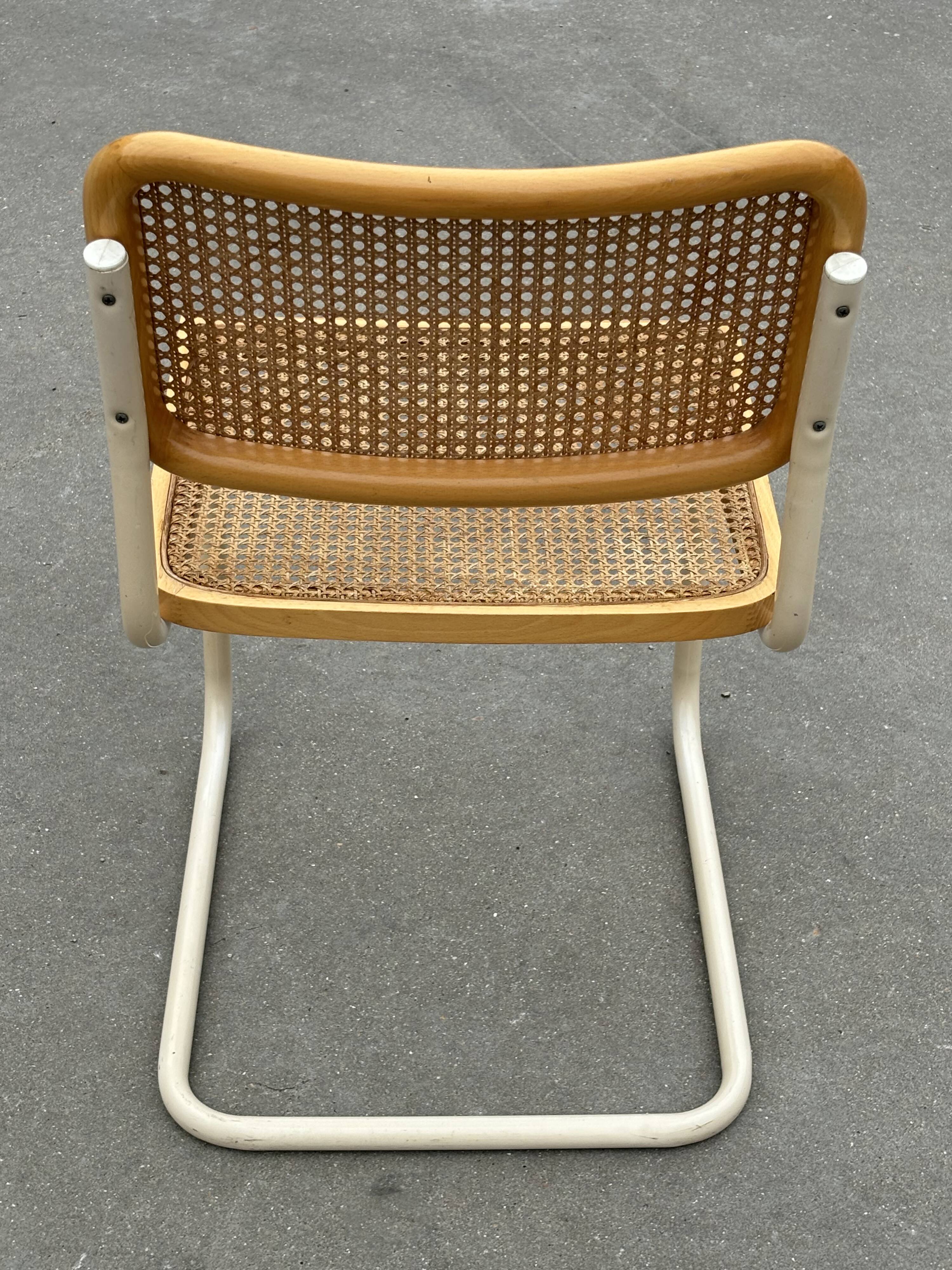 Set of 4 Cesca b32 model chairs in by Marcel Breuer Design