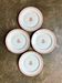 4 monogrammed pink porcelain dessert plates