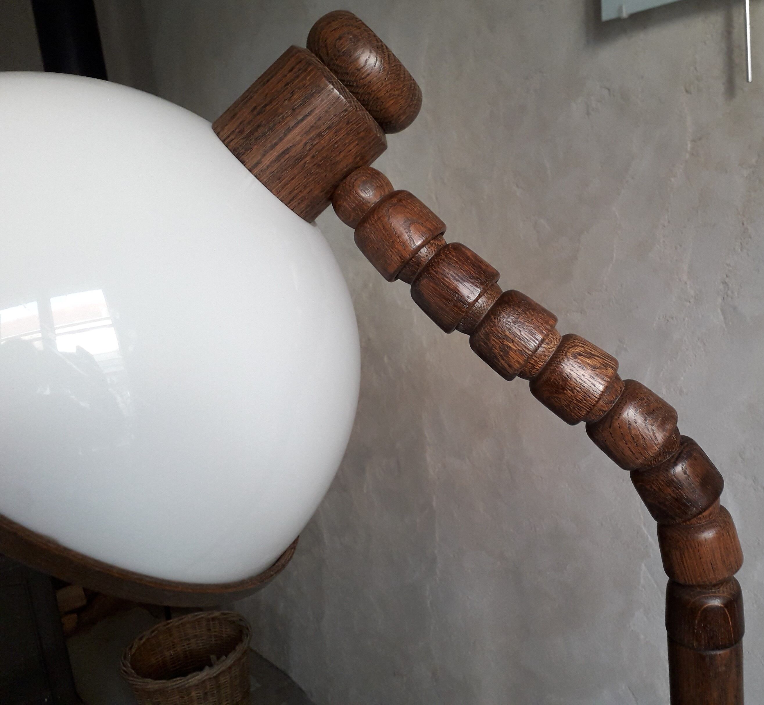 Dutch design wooden floor lamp by Steinhauer