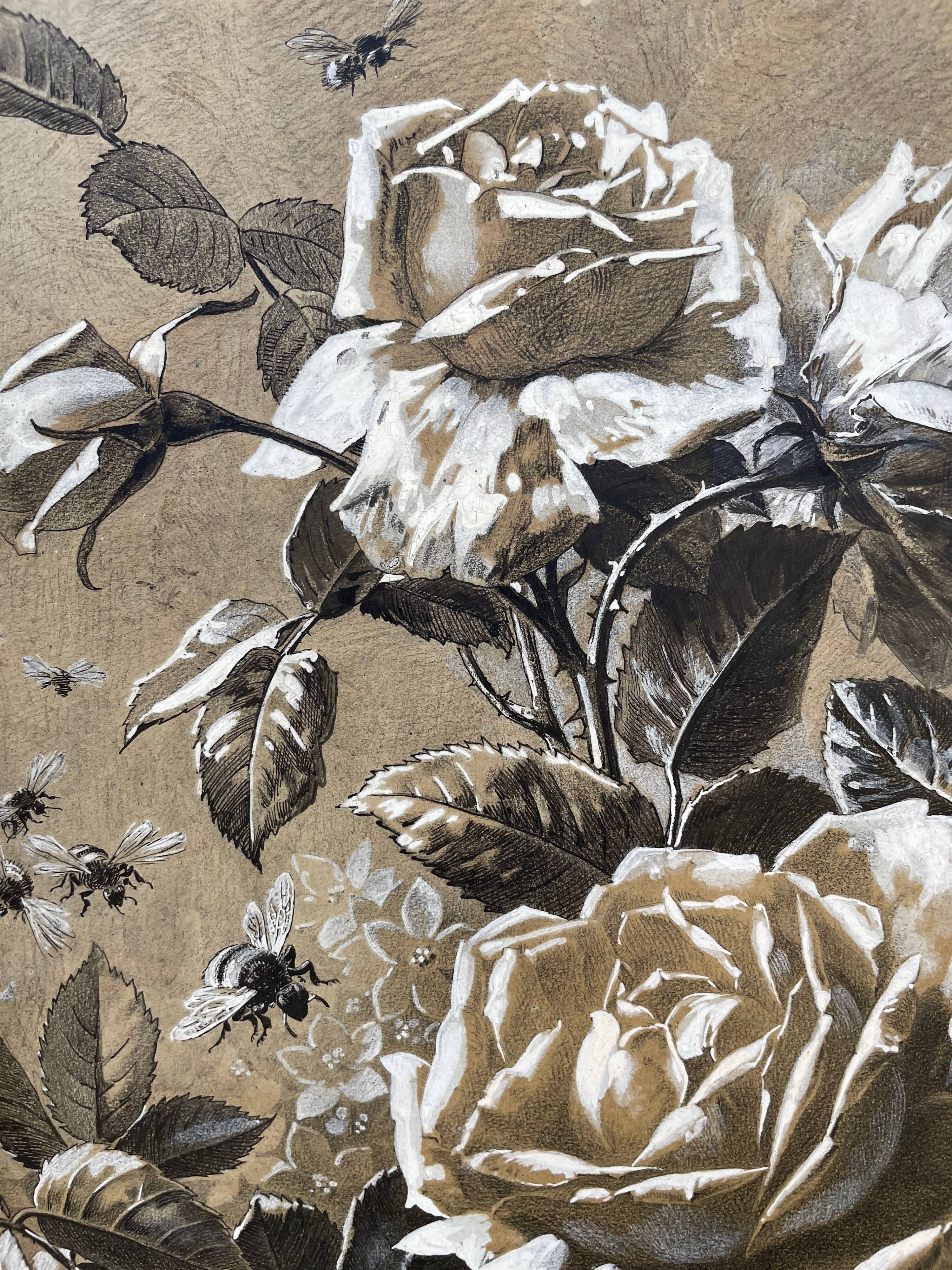 Painting old stauffacher roses, realistic