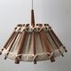 Hanging lamp in linen wood and wool