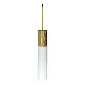 Suspension vintage laiton et opaline, Limburg, Allemagne 1960
