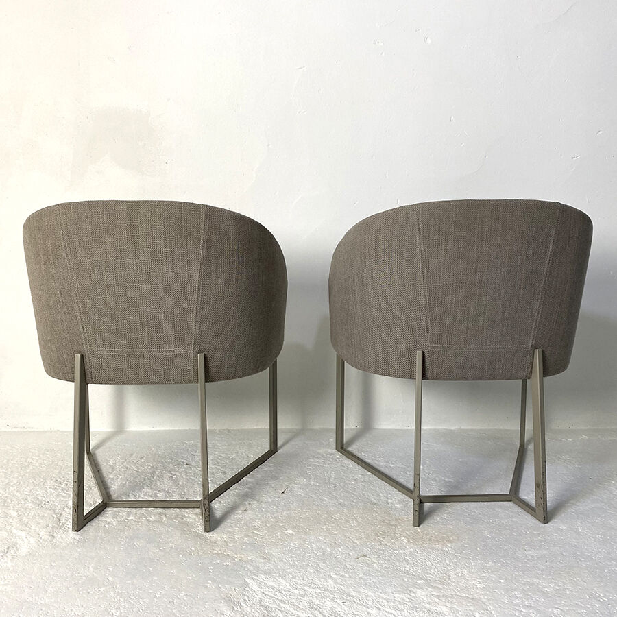 Pair of grey armchairs
