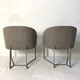 Pair of grey armchairs