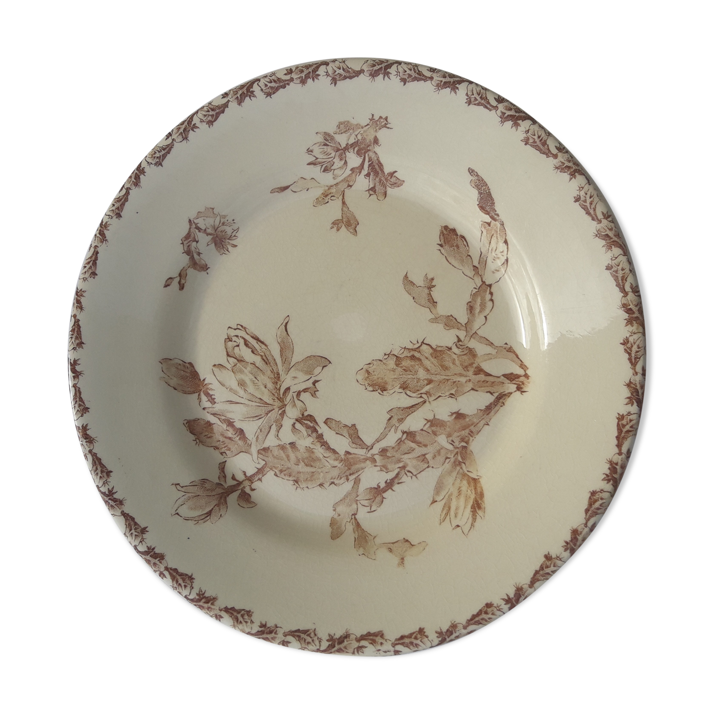 Gien model Cactus diam opaque porcelain plate 24 cm