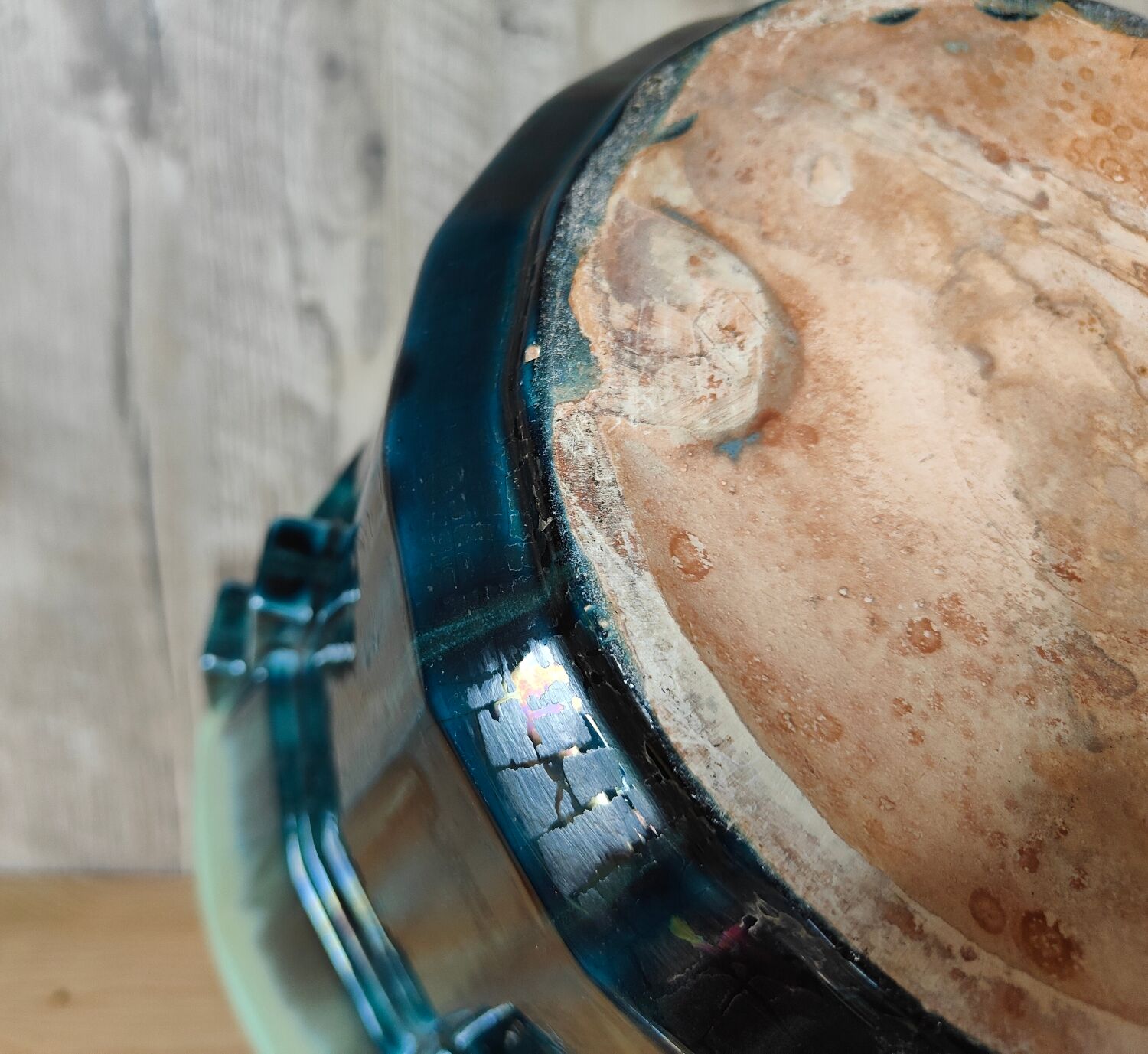 Iridescent Art Deco earthenware planter