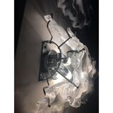 Transapent and white “fiamma” murano glass wall sconce