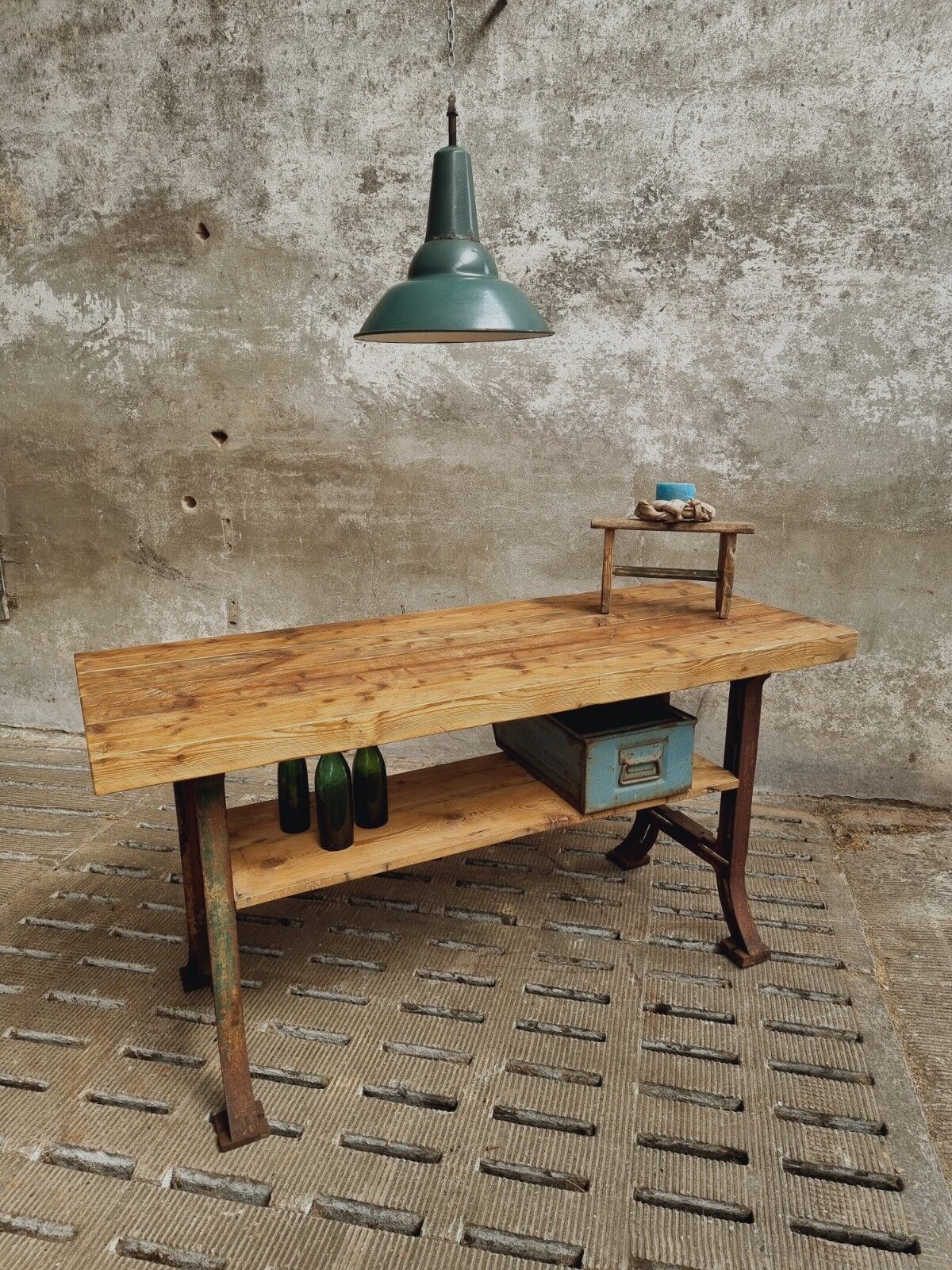 Industrial table side table kitchen island or bathroom furniture