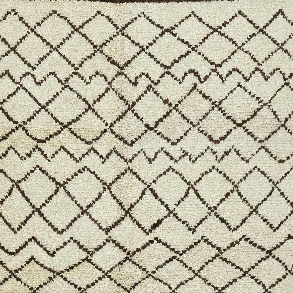 Contemporary Handmade Moroccan Tulu Rug Made of Natural Undyed Wool