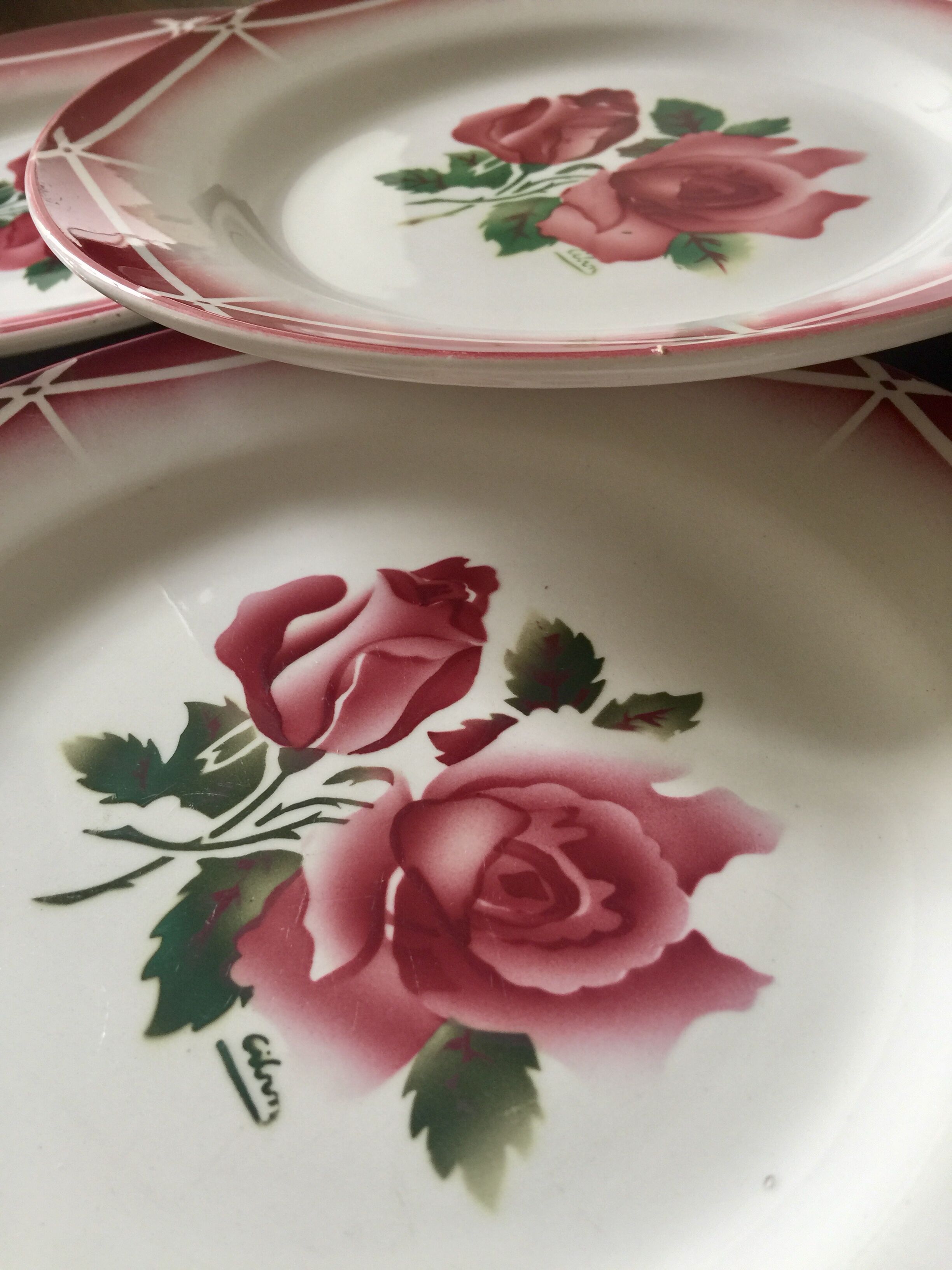 8 flat plates Digoin Sarreguemines Cibon