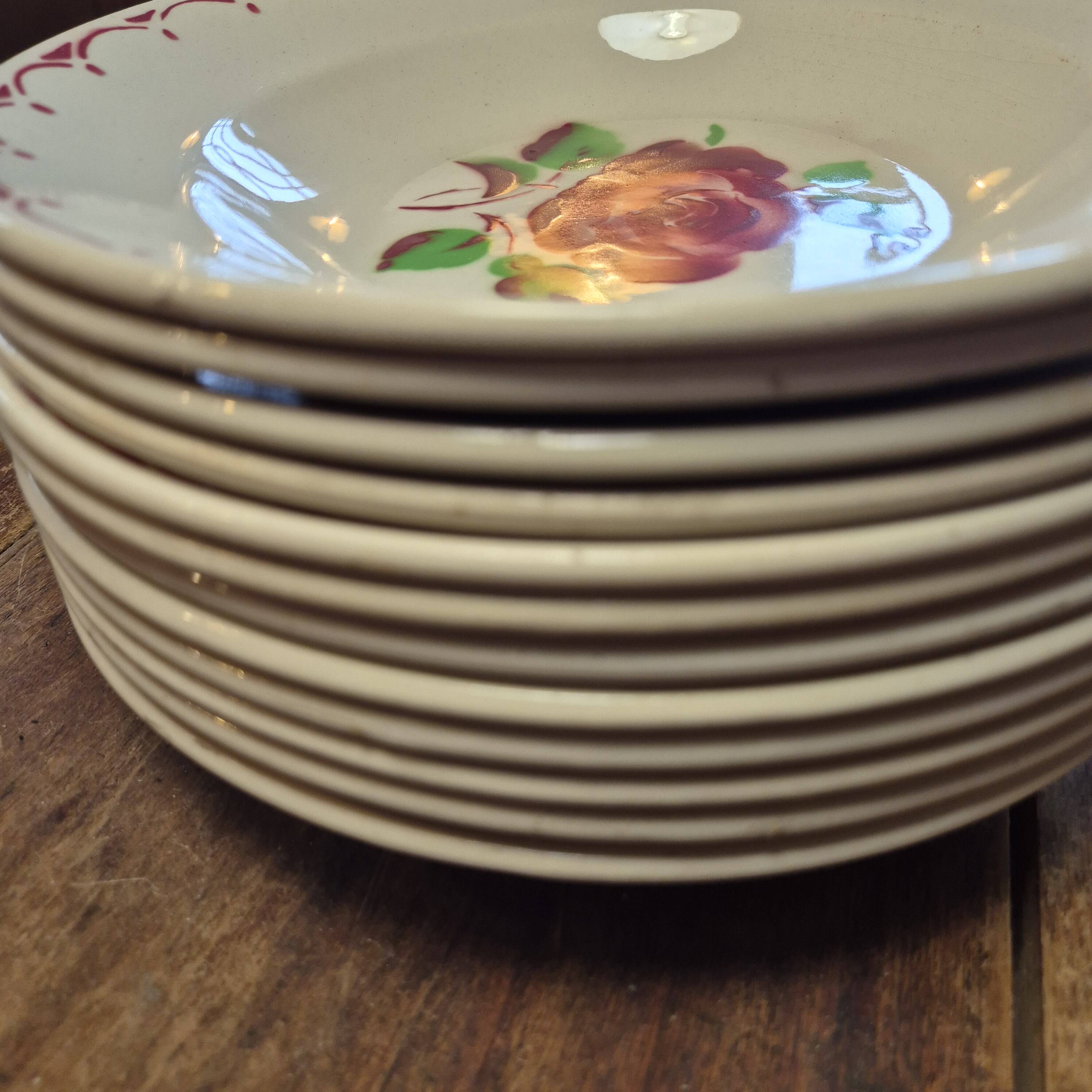 Deep plates Badonviller pink Digoin