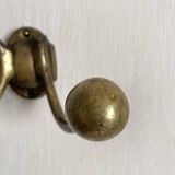 Antique double coat hook in solid brass