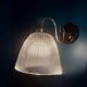 Brass swan neck wall light and prismatic glass tulip vintage porcelain rosette